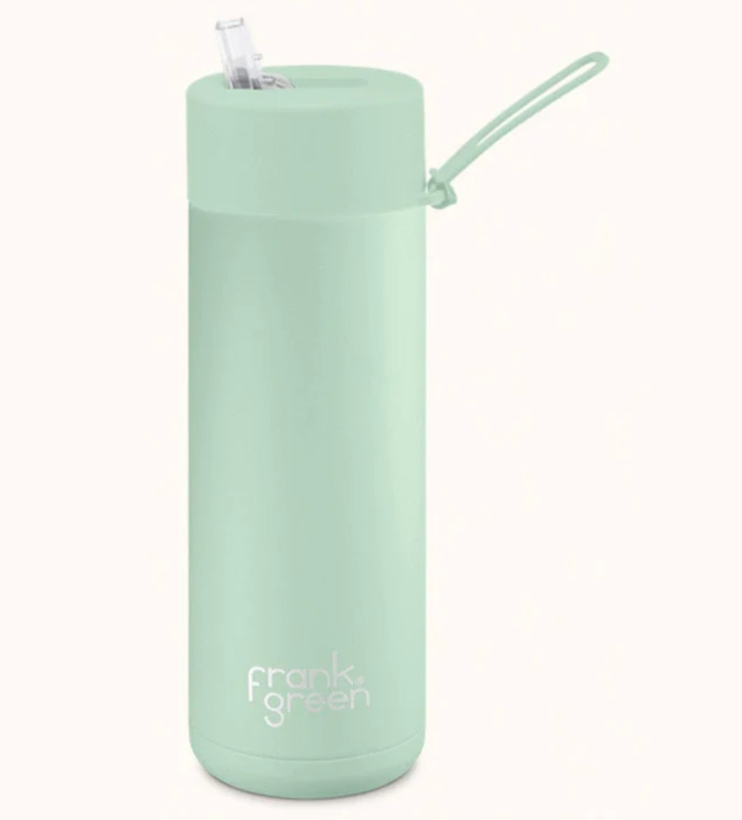 Frank Green Water Bottle STRAW Lid 20oz/595ml - Mint Gelato