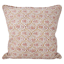 Load image into Gallery viewer, Trellis Golden linen cushion
