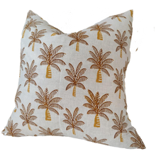 Load image into Gallery viewer, Jaipur Block Printed Linen Cushion 55cm - Palm Tree
