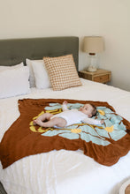 Load image into Gallery viewer, Organic Muslin Swaddle - Fleur Umber (Limited Edition): Fleur - Umber
