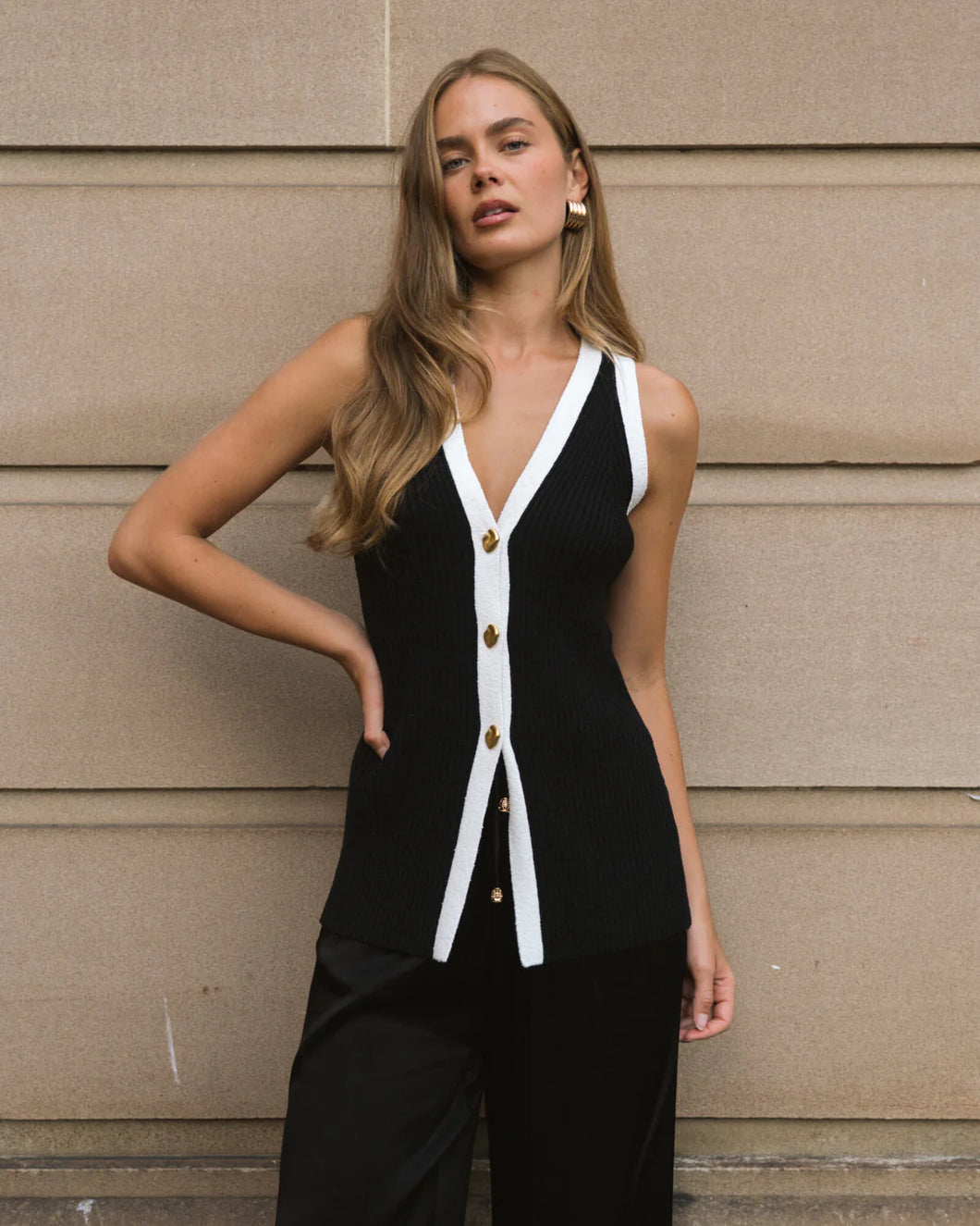 Mila Contrast Knit Top