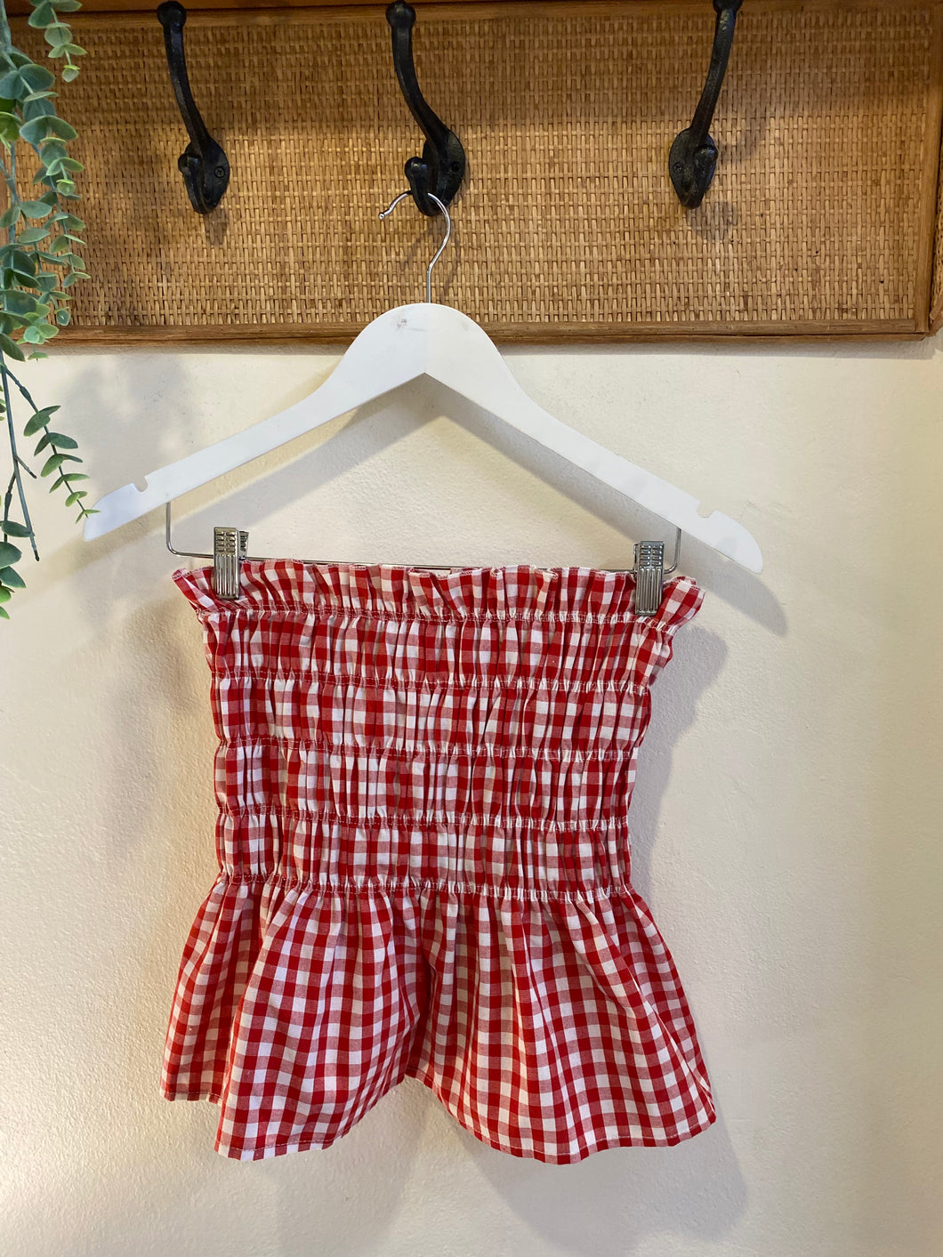 Red gingham top