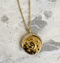 Load image into Gallery viewer, 18K Gold Plated Moon &amp; Stars Pendant Necklace
