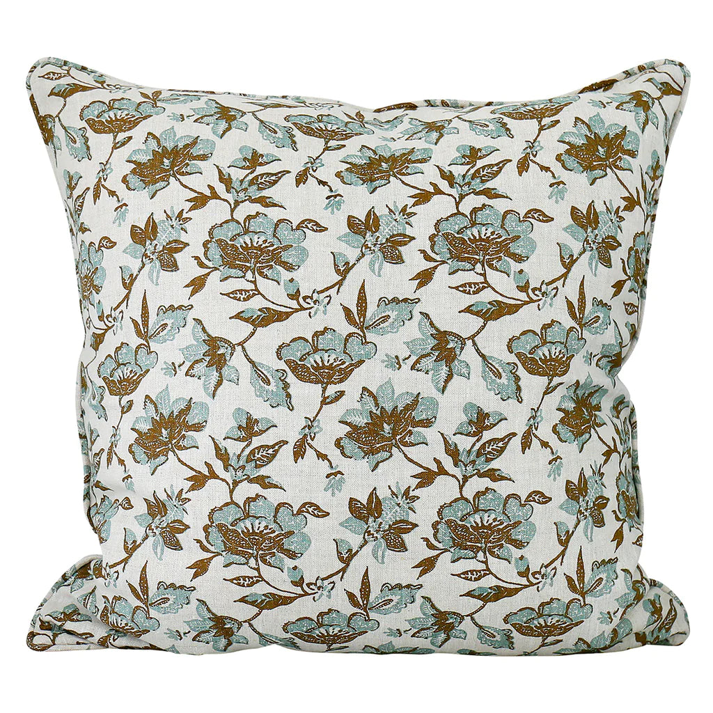 Java Oak Celadon linen cushion