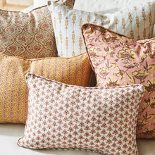 Load image into Gallery viewer, Trellis Golden linen cushion
