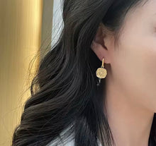 Load image into Gallery viewer, 18K Gold Plated Sun Medallion Earrings
