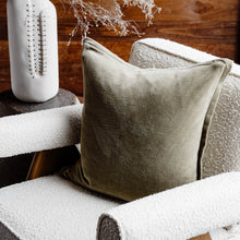 Load image into Gallery viewer, Evelyn Velvet Cushion - Olive
