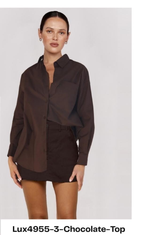 Chocolate Cotton Poplin Shirt