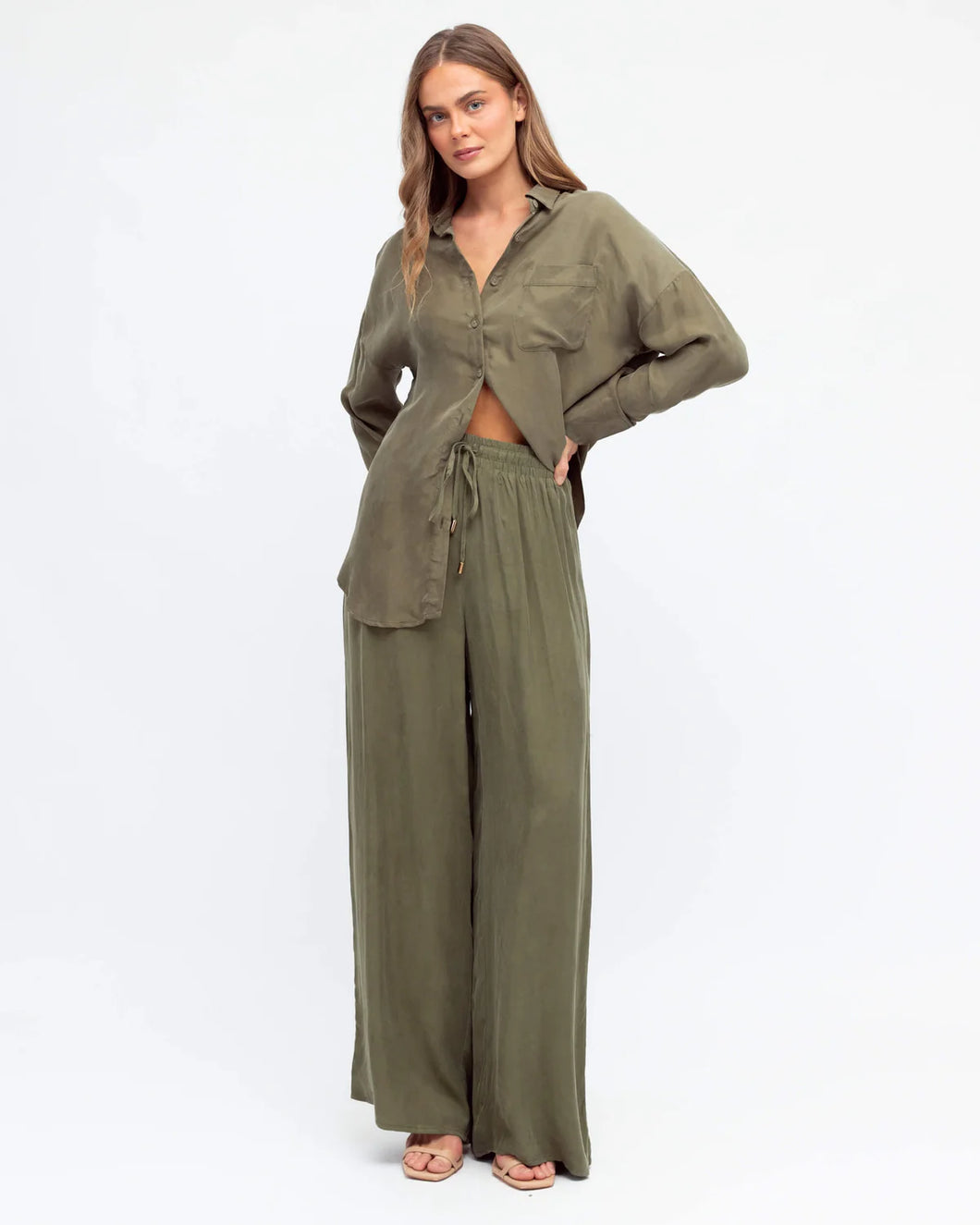 RELAXED CUPRO PANTS