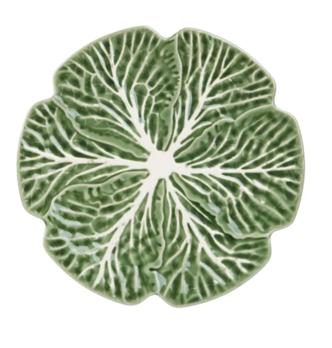 ASSEMBLE - CABBAGE CERAMIC PLATE 30X30CM GREEN
