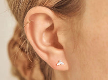 Load image into Gallery viewer, Sterling Silver Baby Whale Tail Studs
