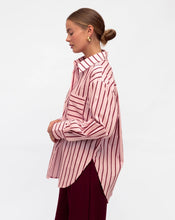 Load image into Gallery viewer, PINK RED STRIPE BOTTON UP

