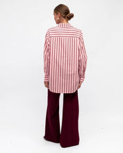 Load image into Gallery viewer, PINK RED STRIPE BOTTON UP
