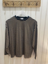 Load image into Gallery viewer, By Frankie Striped Long Sleeve – Stone &amp; Black
