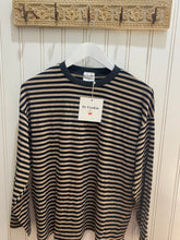 Load image into Gallery viewer, By Frankie Striped Long Sleeve – Stone &amp; Black
