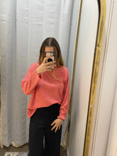 Load image into Gallery viewer, By Frankie Striped Long Sleeve – Pink &amp; Red
