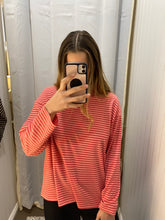 Load image into Gallery viewer, By Frankie Striped Long Sleeve – Pink &amp; Red
