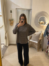 Load image into Gallery viewer, By Frankie Striped Long Sleeve – Stone &amp; Black
