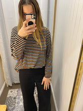 Load image into Gallery viewer, By Frankie Striped Long Sleeve – Stone &amp; Black
