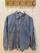 Load image into Gallery viewer, Belle Denim Pleated Shirt
