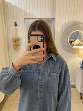 Load image into Gallery viewer, Belle Denim Pleated Shirt
