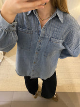 Load image into Gallery viewer, Belle Denim Pleated Shirt
