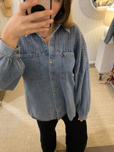 Load image into Gallery viewer, Belle Denim Pleated Shirt
