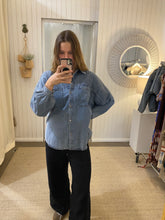 Load image into Gallery viewer, Belle Denim Pleated Shirt
