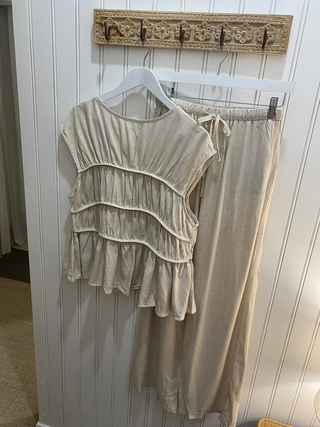 Oatmeal Cotton Pant Set