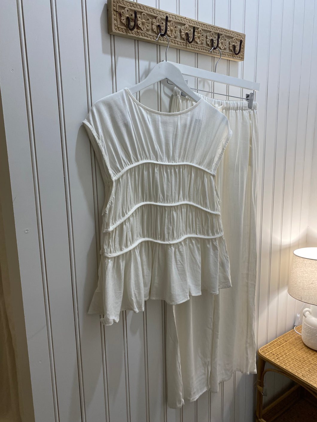 White Cotton Pant Set