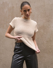 Load image into Gallery viewer, Fitted Short Sleeves Knit Top
