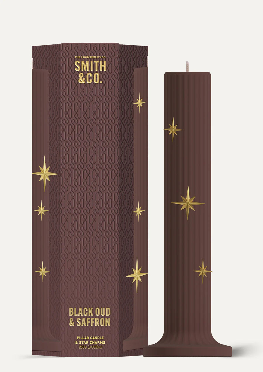 Black Oud & Saffron Pillar Candle
