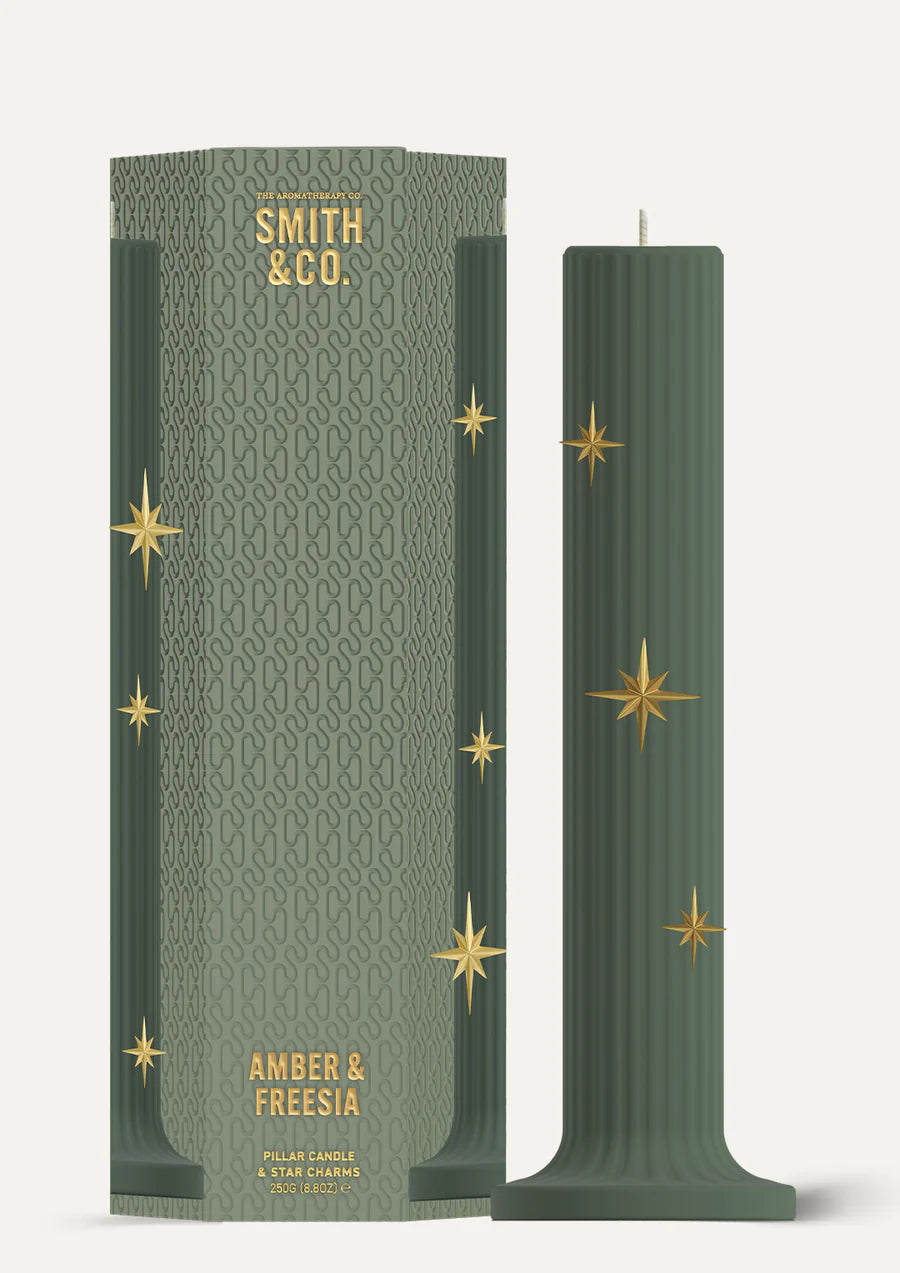 Amber & Freesia Pillar Candle