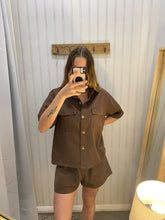 Load image into Gallery viewer, Chocolate Denim Short Set
