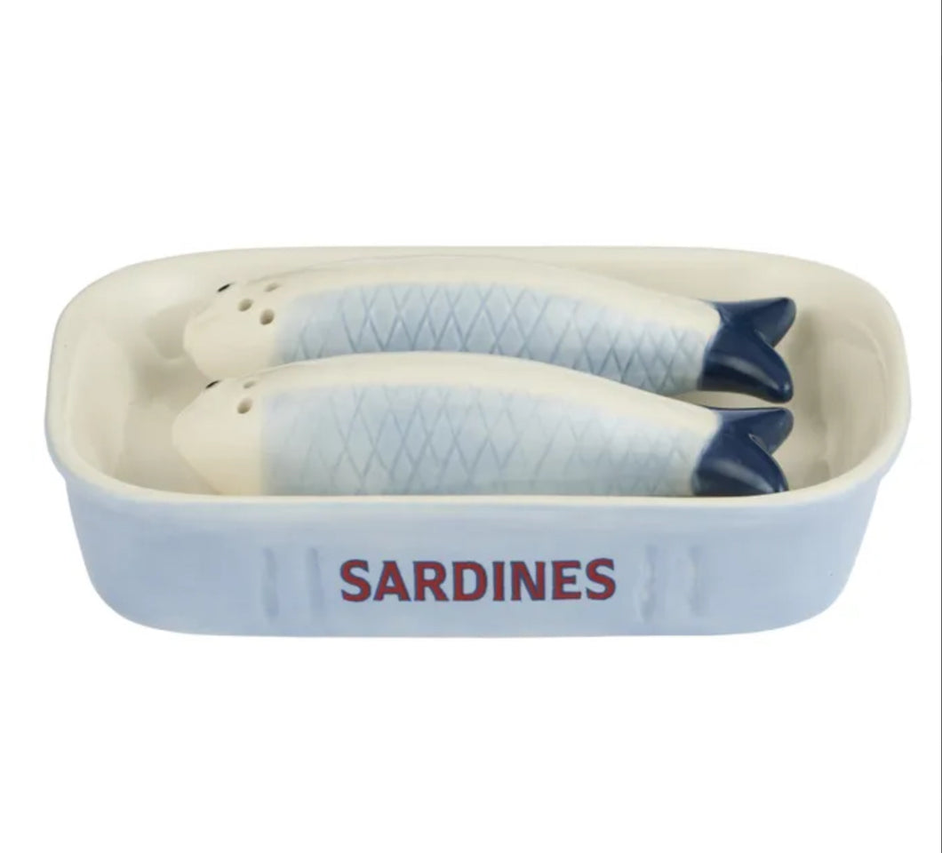 Sardine 3-Piece Ceramic Salt & Pepper Set