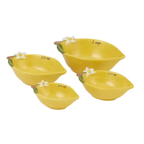 Lemon Ceramic Measuring Cups – Set of 4