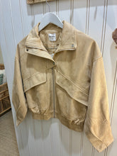 Load image into Gallery viewer, Suede Bomber Jacket – Beige
