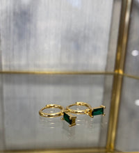 Load image into Gallery viewer, Green hoop earrings
