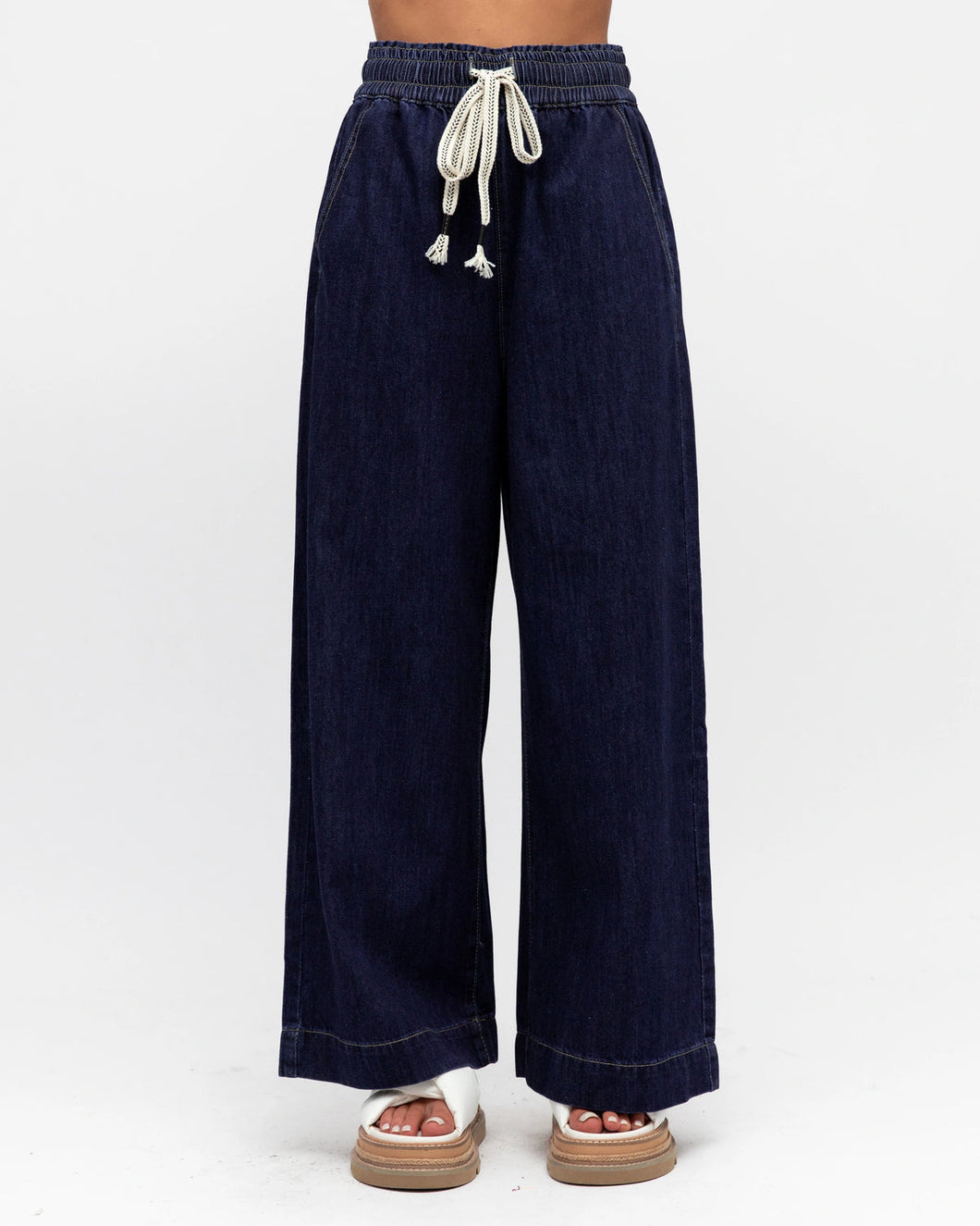 Mid Wash Wide Leg Jeans – Indigo