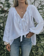 Load image into Gallery viewer, Sammie Smock Top White
