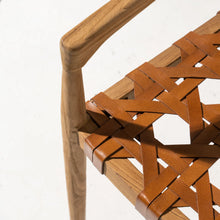Load image into Gallery viewer, LARAH LEATHER &amp; TEAK CHAIR - TAN
