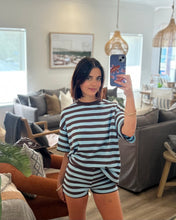 Load image into Gallery viewer, Stripe Set - Chocolate and Blue
