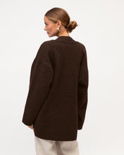 Load image into Gallery viewer, Chocolate Oversized Knit Cardigan

