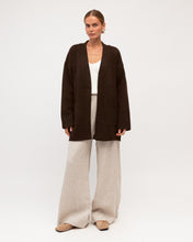 Load image into Gallery viewer, Chocolate Oversized Knit Cardigan
