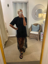 Load image into Gallery viewer, T-Shirt Maxi Dress - Black Lace
