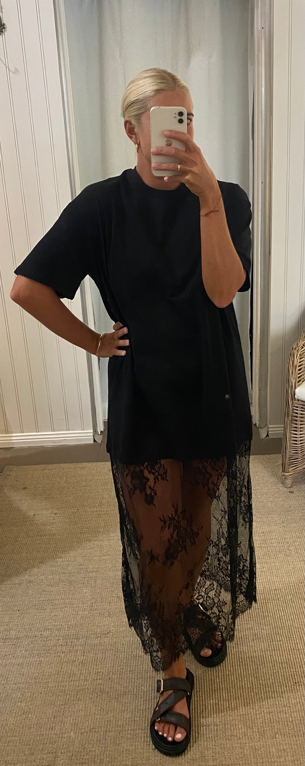 Black Tshirt Lace Dress