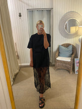 Load image into Gallery viewer, T-Shirt Maxi Dress - Black Lace

