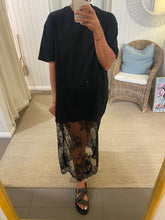 Load image into Gallery viewer, T-Shirt Maxi Dress - Black Lace
