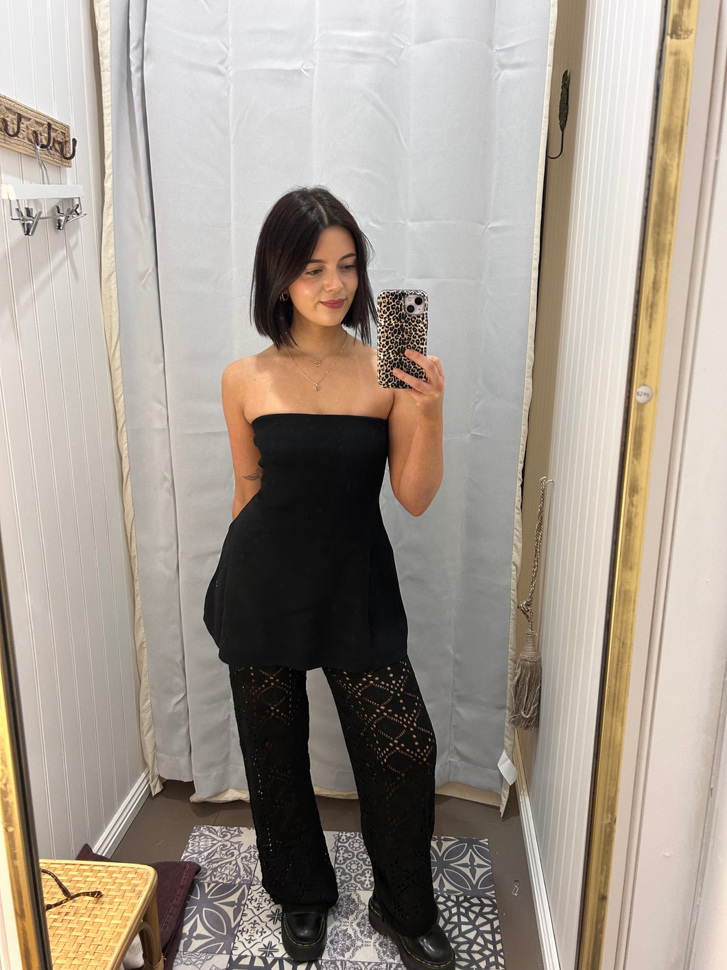 Black Crochet Pants