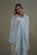 Load image into Gallery viewer, Skye Scarf/Sarong Blue &amp; White Stripe
